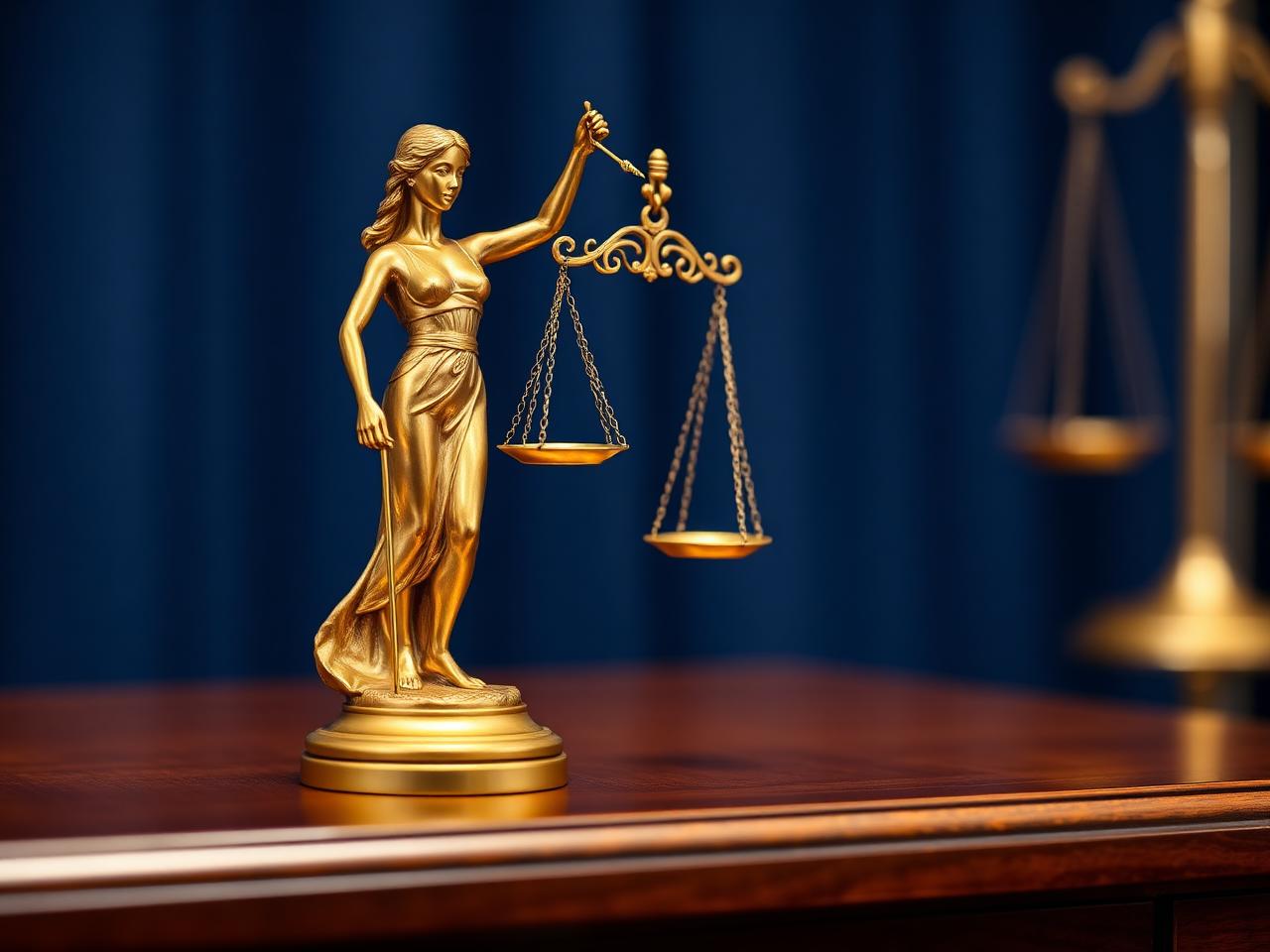 Estatua dorada de la justicia