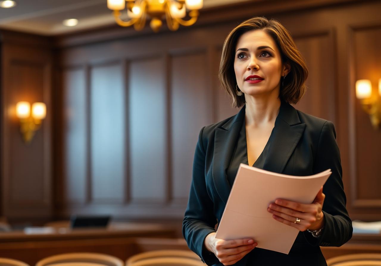 Abogada profesional en sala de reuniones